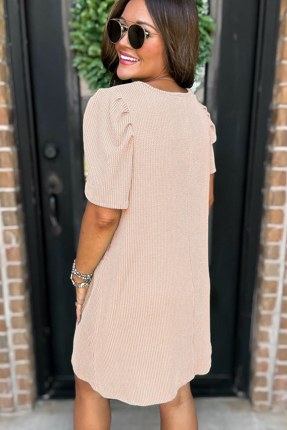 Corded Knit Mini Dress