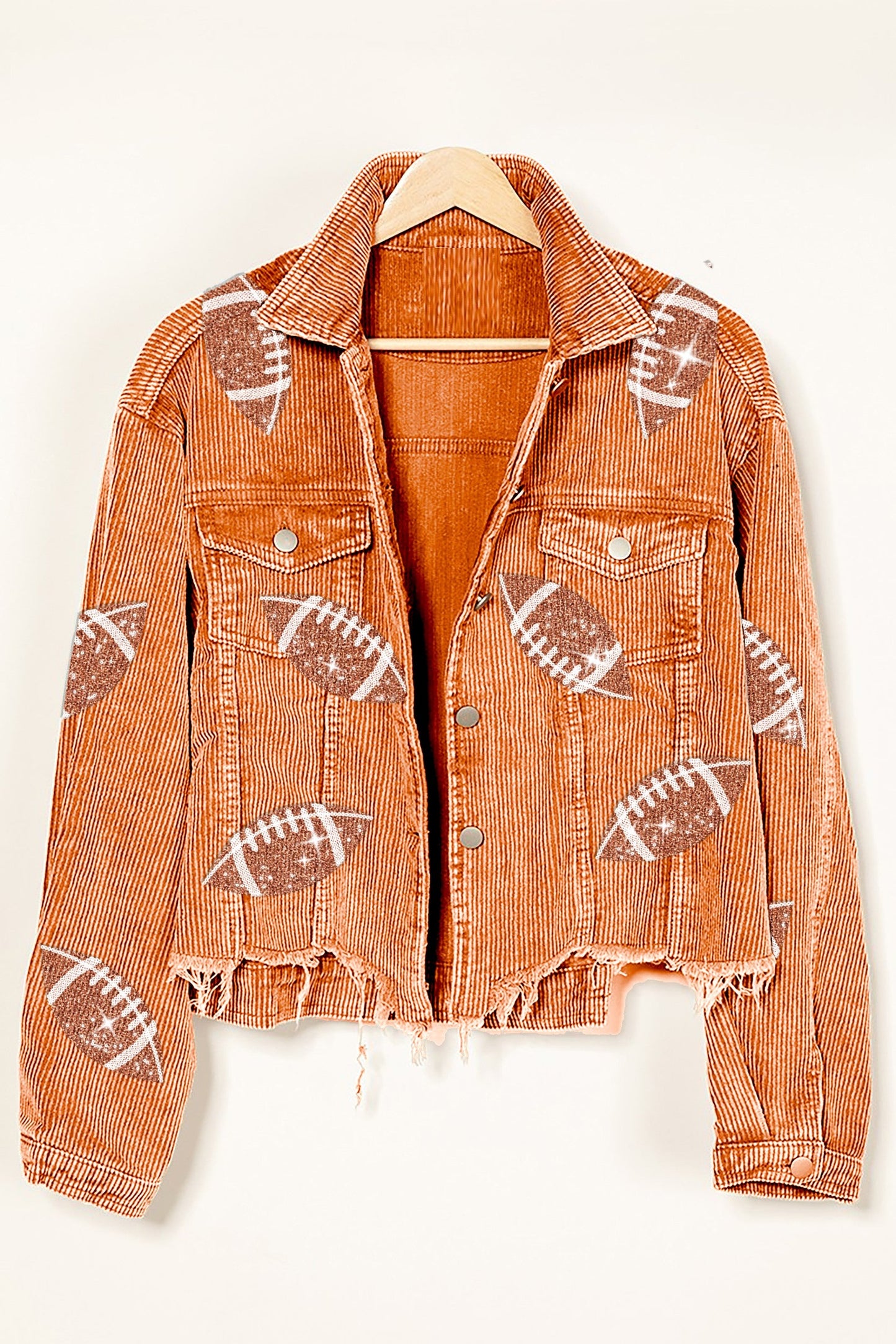 Corduroy & Sequins Football Jacket