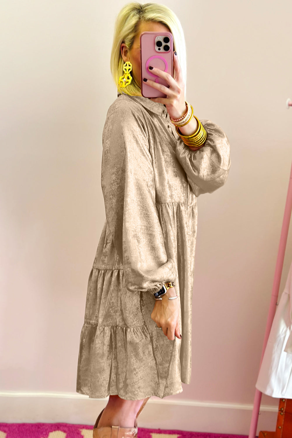 Retro Metallic Mini Dress