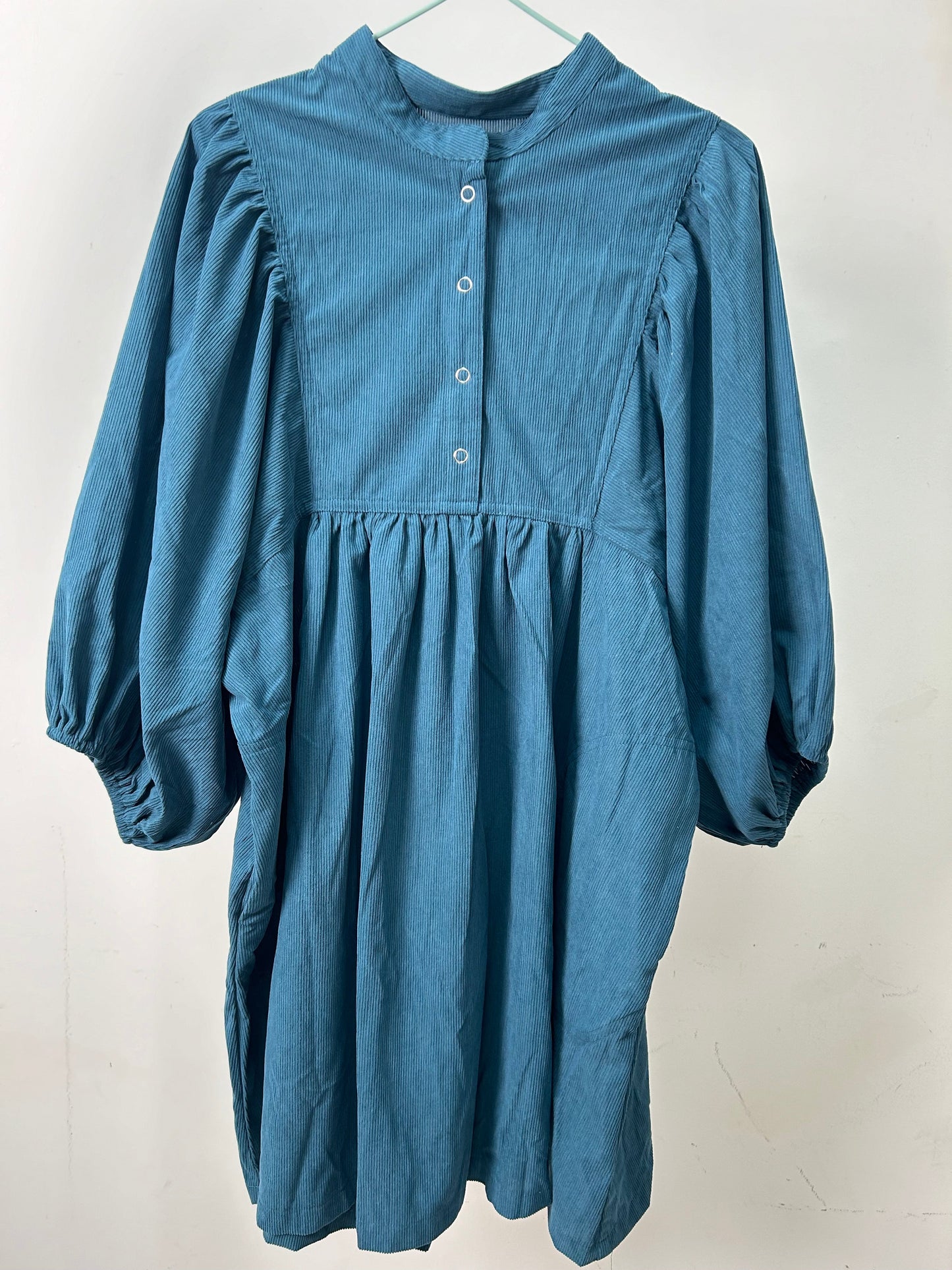 Western Corduroy Buttons Mini Dress