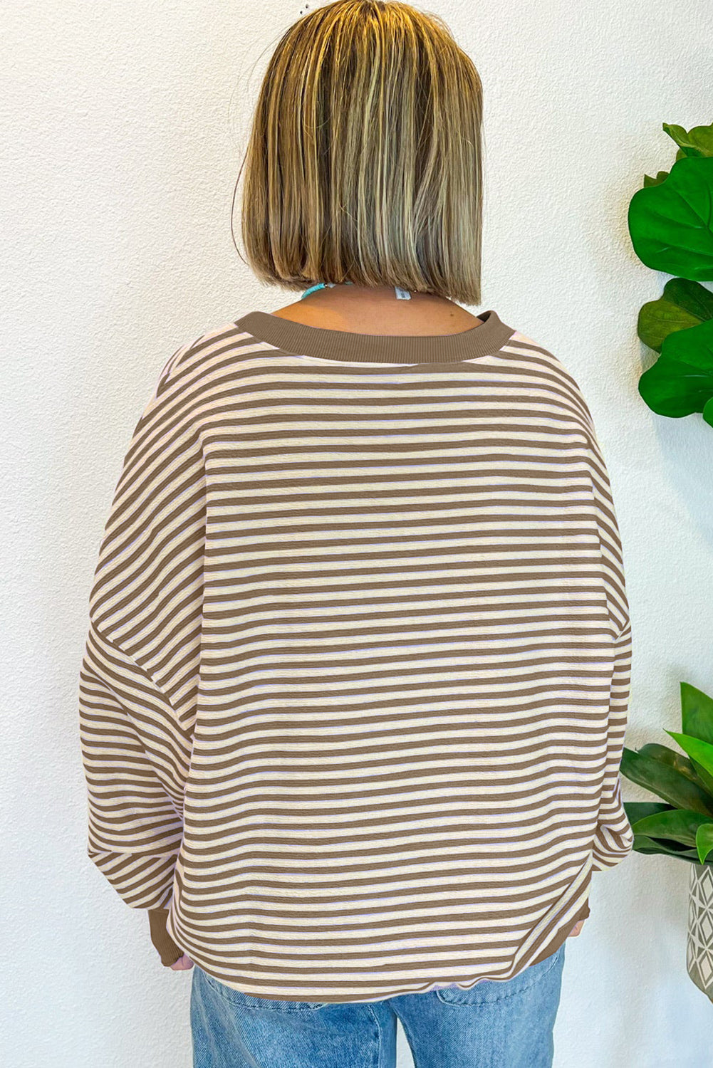 Cozy Striped Oversized Sweatshirt