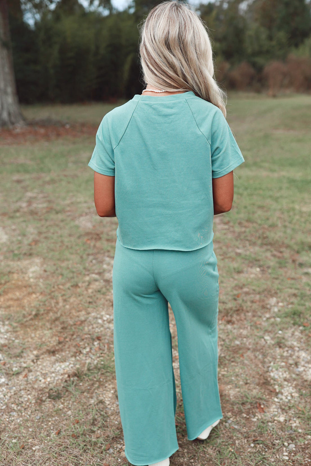 Tee and Wide Leg Pants 2 Pics Set