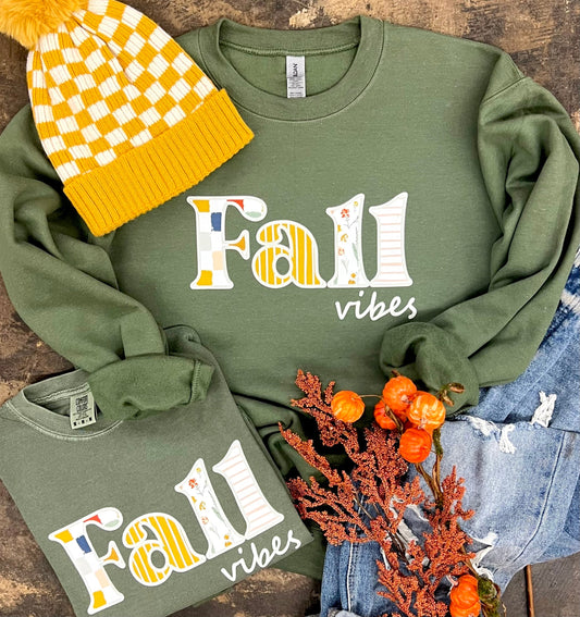 Fall Vibes Olive Tee/Sweatshirt