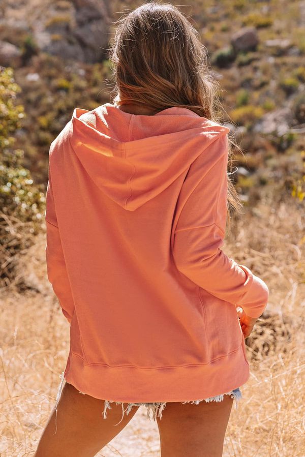 Multicolor V-Neck Dolman Sleeve Hoodie