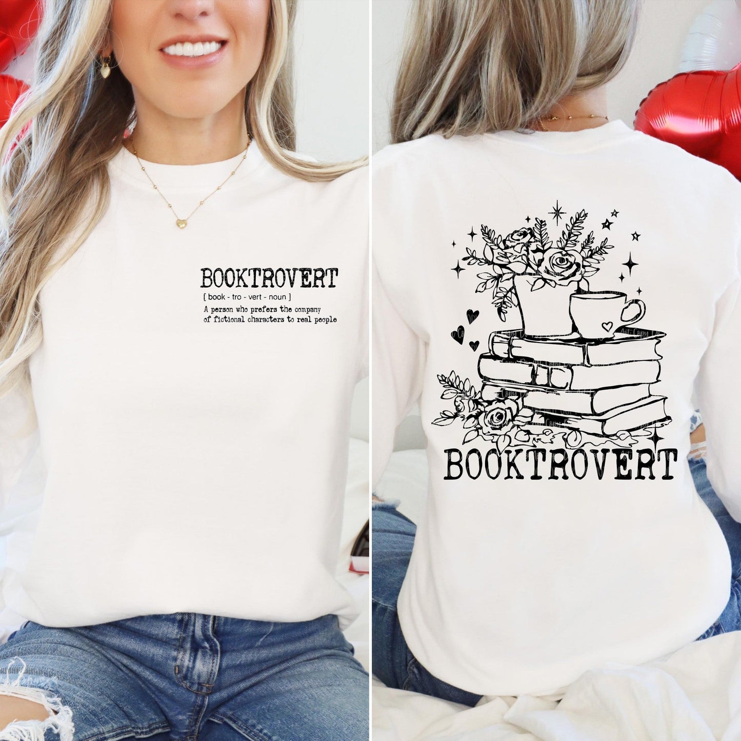 BOOKTROVERT  long sleeve tee