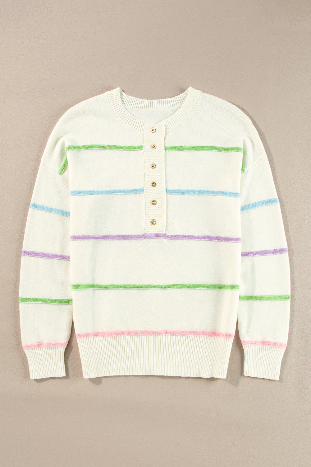 Rainbow Stripes Cozy Sweater