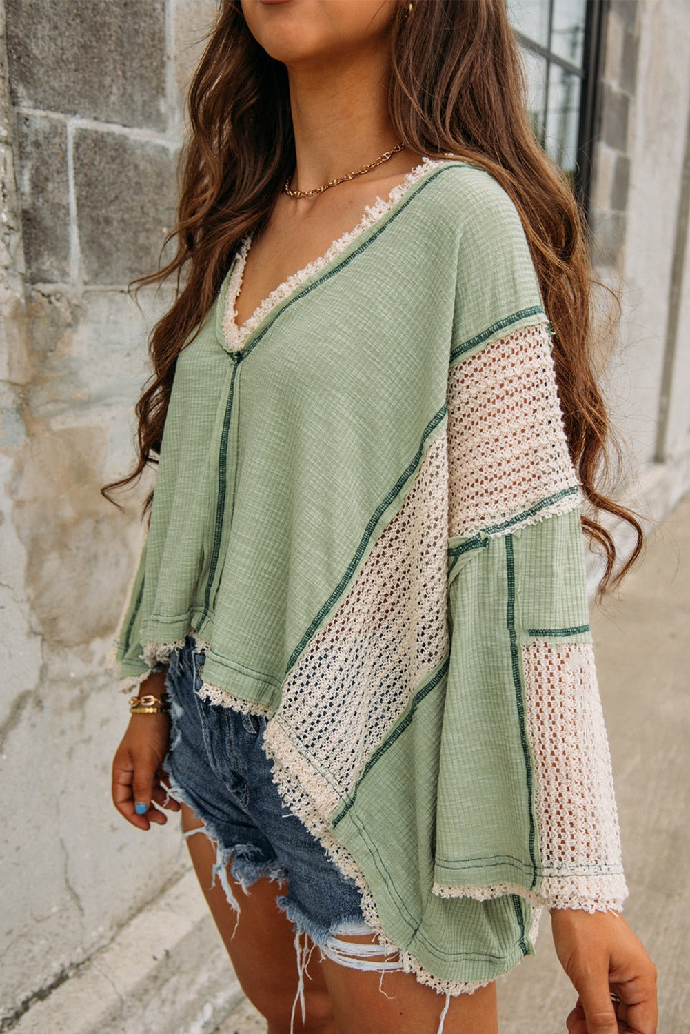 Crochet Exposed Seam Loose Top