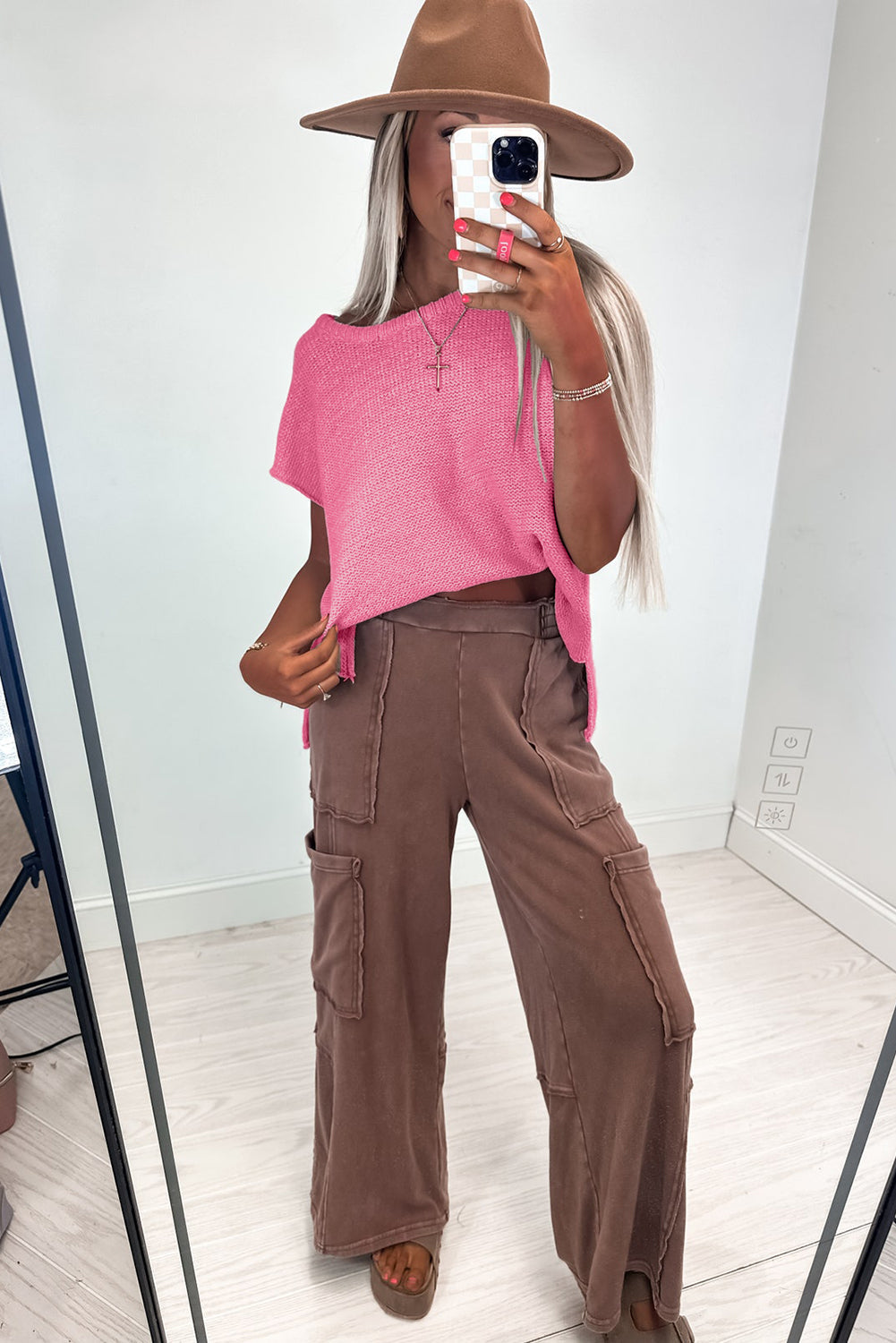 Solid Side Slits Sweater Tee