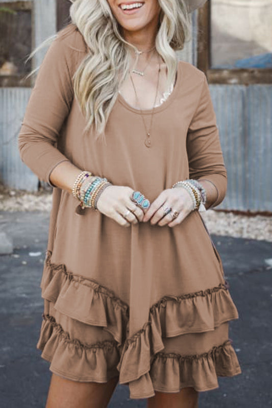 Tiered Ruffled Hem Mini Dress