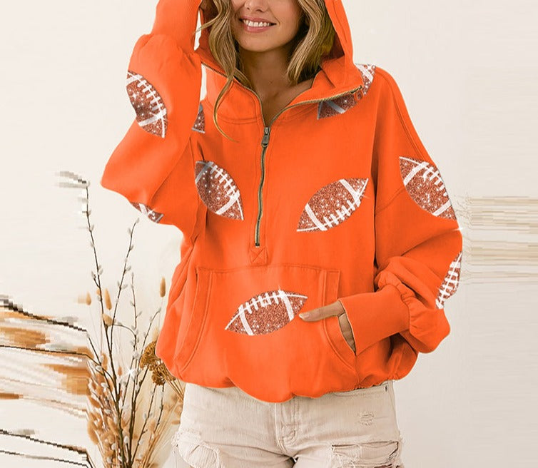 Rugby Sequin Hoodie