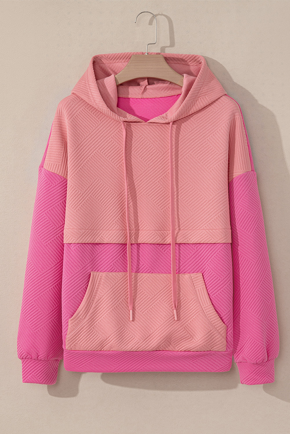 Textured Kangaroo Pocket Hoodie