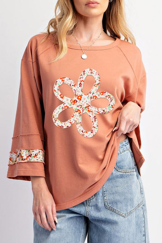 Flower Patch Exposed Seam Top