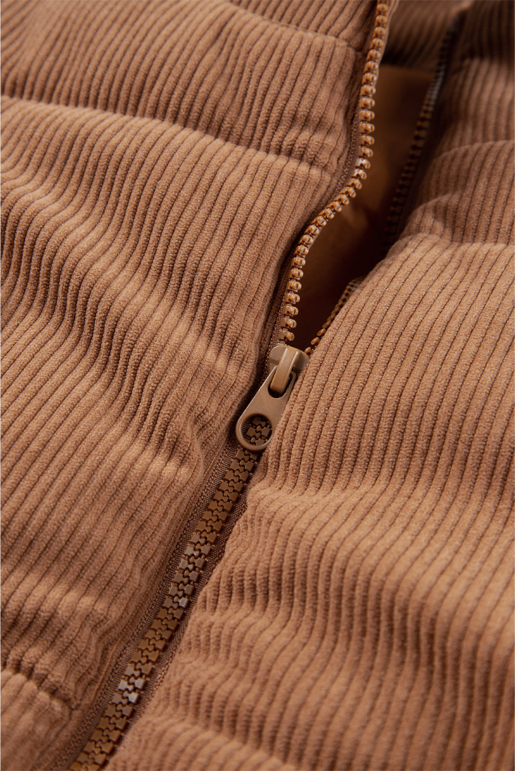 Corduroy Zipped Puffer Vest