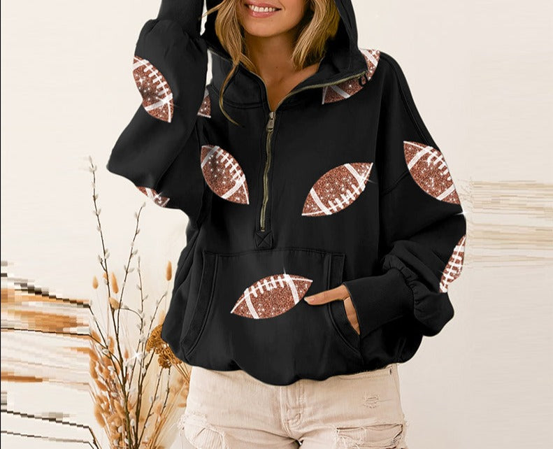 Rugby Sequin Hoodie