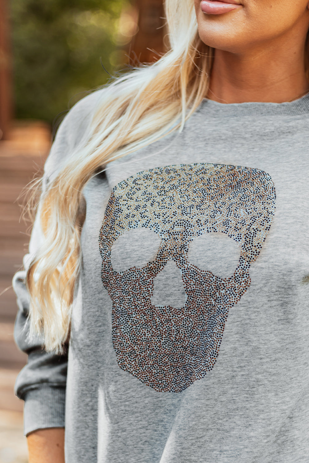 (Pre order/11.05)Rhinestone Skull Sweatshirt