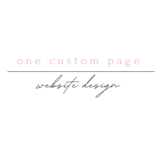 One Page Custom Page Website Design ON SALE LIMITED TIME ONLY