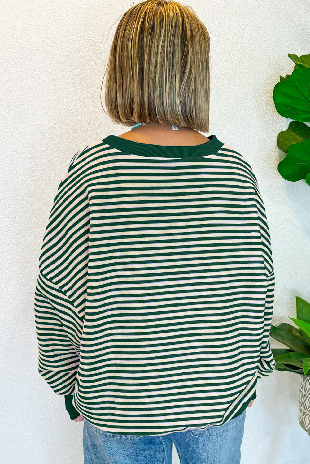 Cozy Striped Oversized Sweatshirt