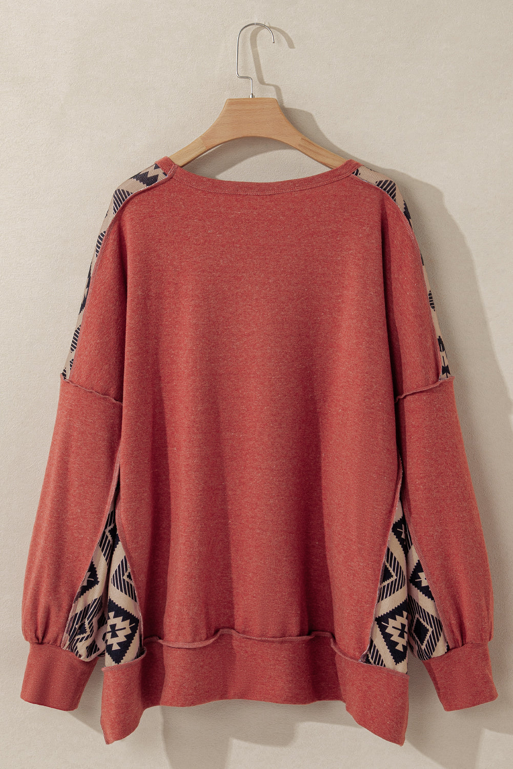 Plus Size Aztec Patchwork Sweatshirt