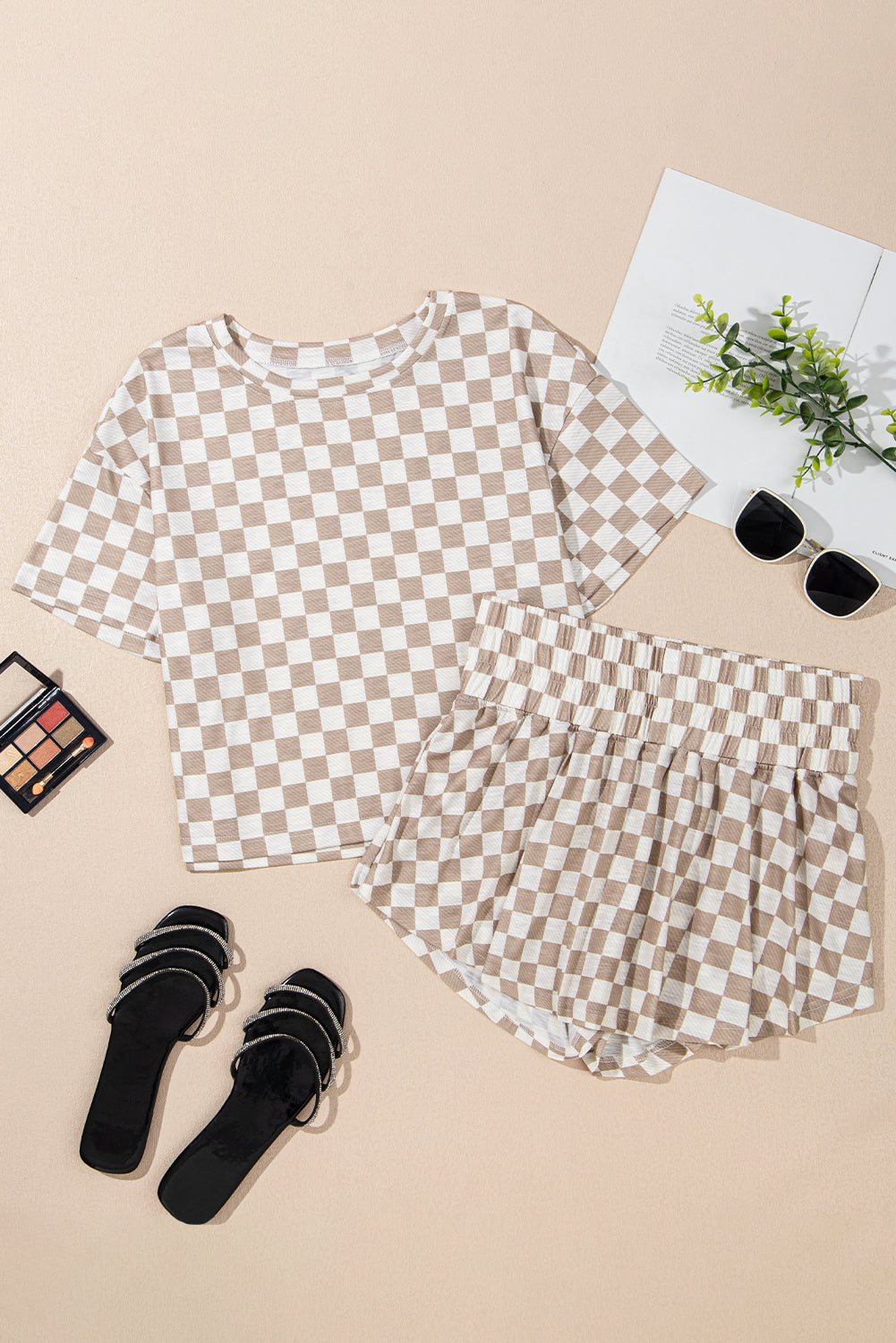 Checkerboard Tee and Skorts 2 Piece Outfit