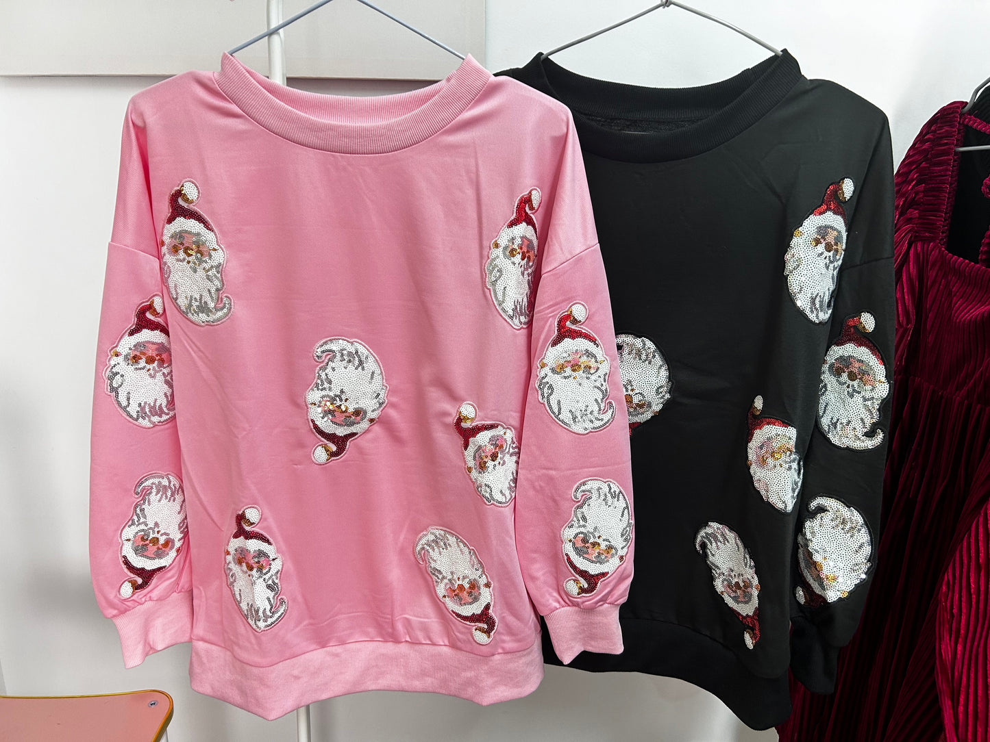 Christmas Sequin Santa Top