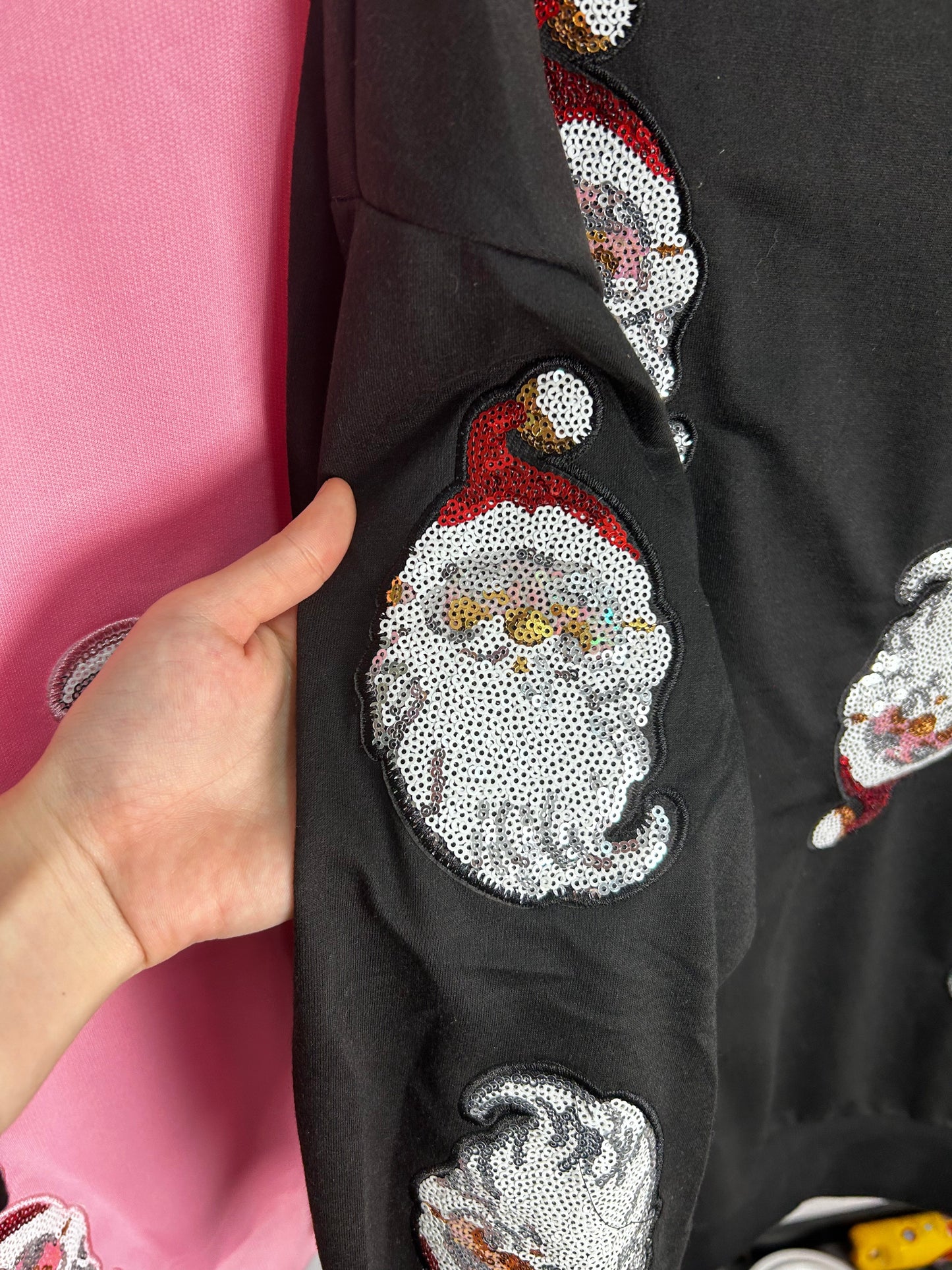 Christmas Sequin Santa Top