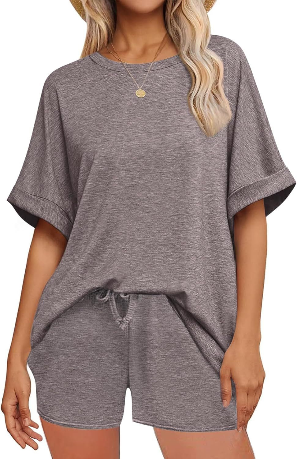 Cozy T-shirt + Drawstring Shorts Set