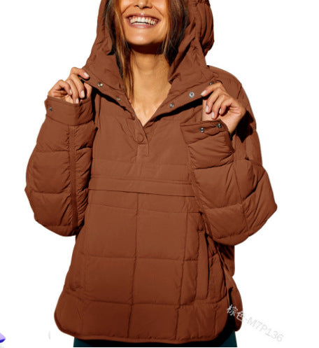 Hooded V-neck Pocket Sweatshirt