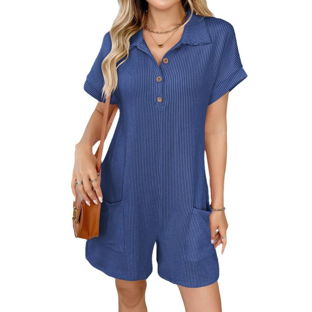 Corded Knit Romper Set