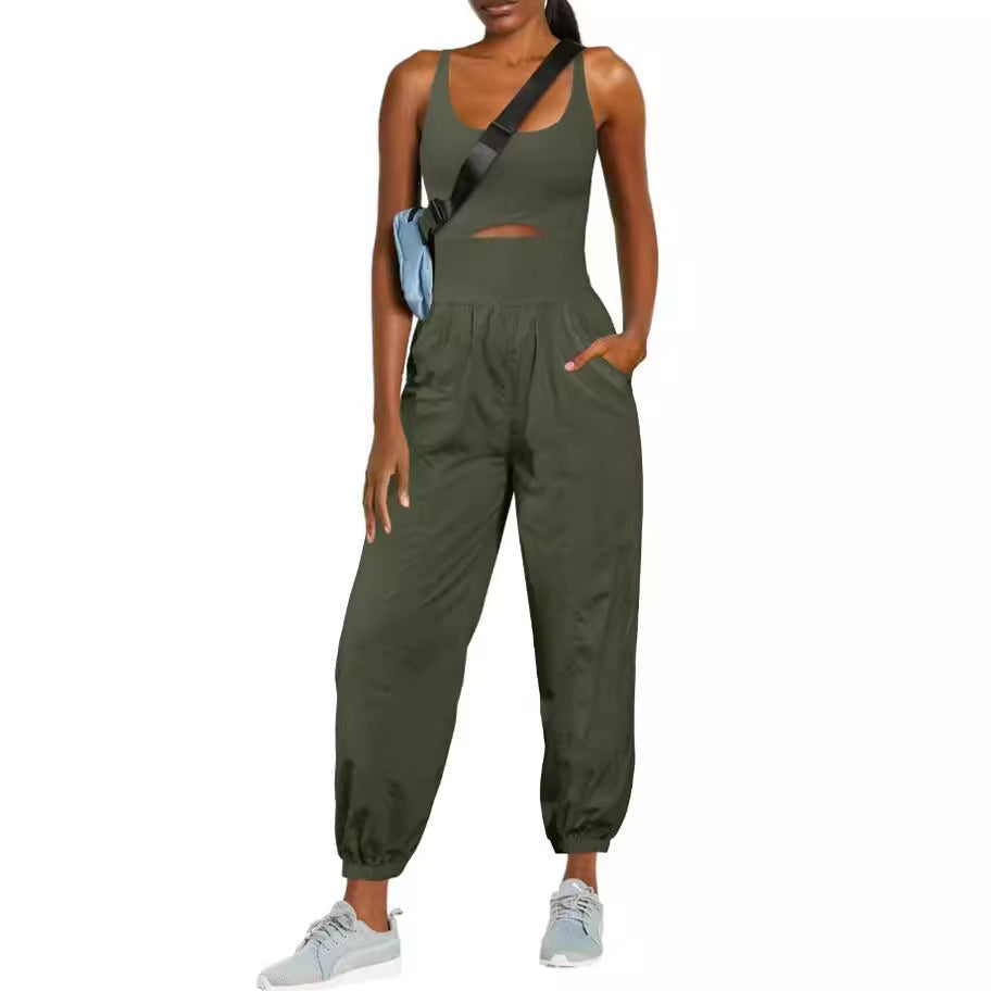 Camisole Tracksuit Jumpsuit with Pockets