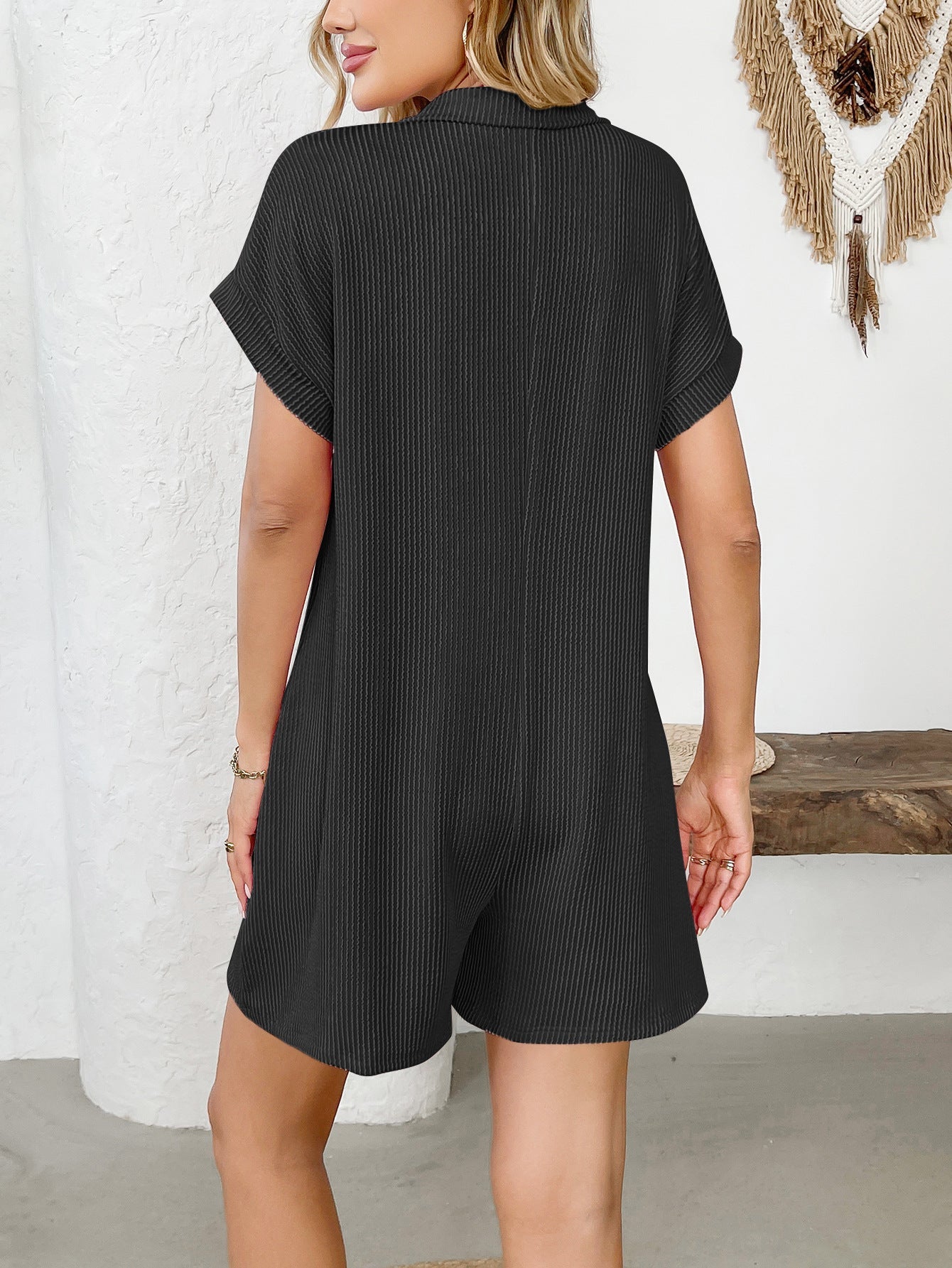 Corded Knit Romper Set