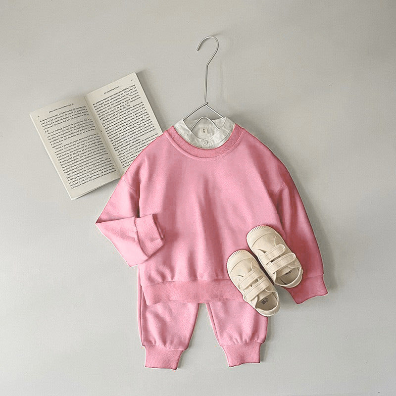 Kid's Solid Sweatshirt Suits