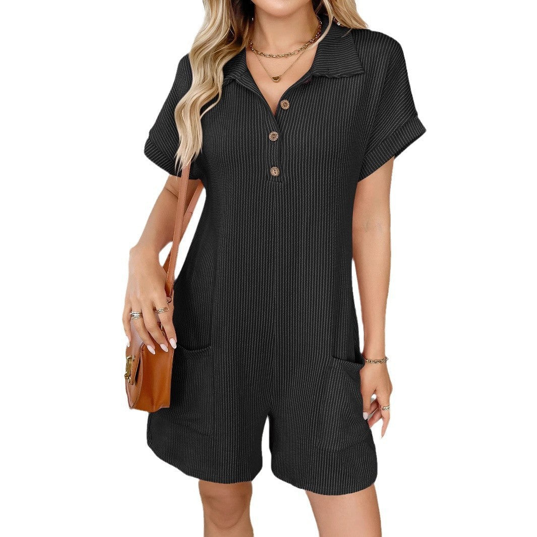 Corded Knit Romper Set