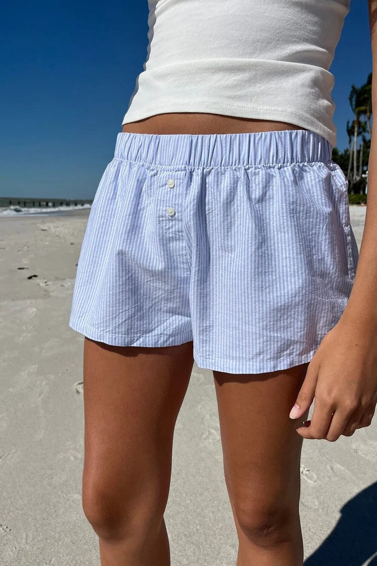 High Waist Button Shorts
