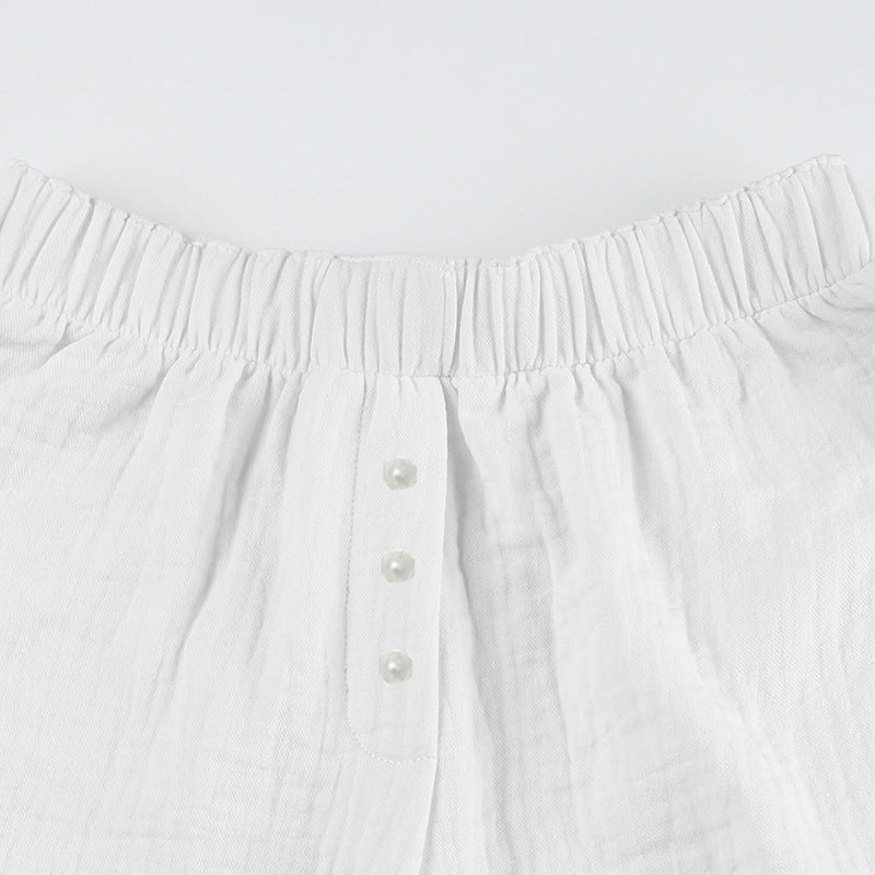 High Waist Button Shorts