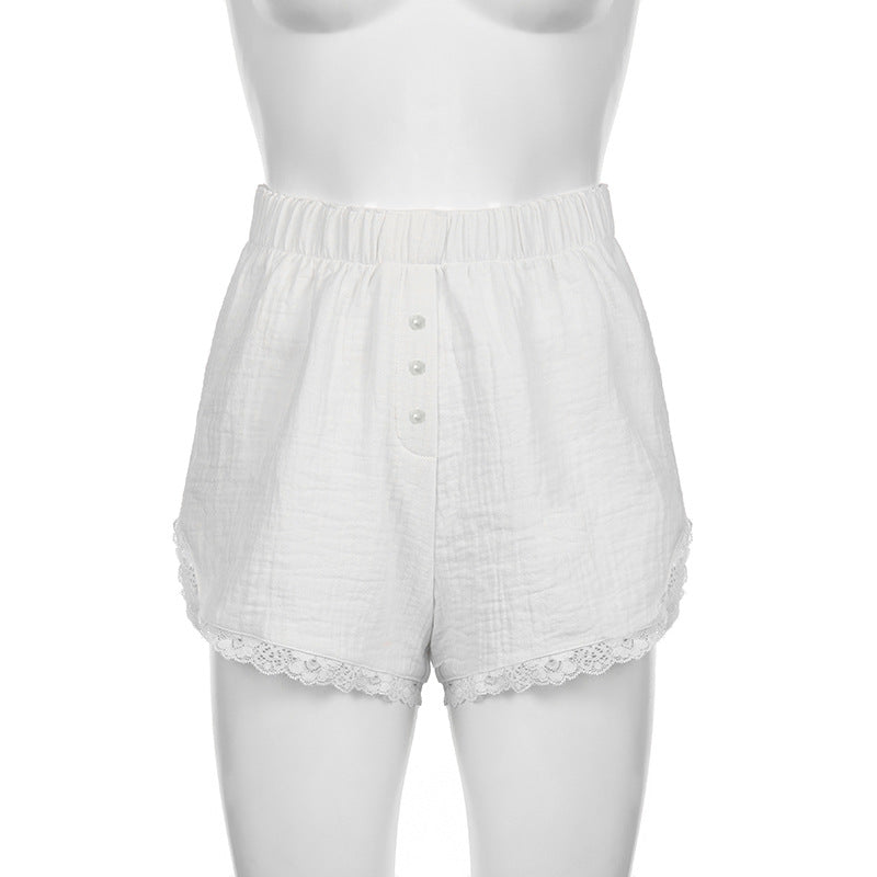 High Waist Button Shorts