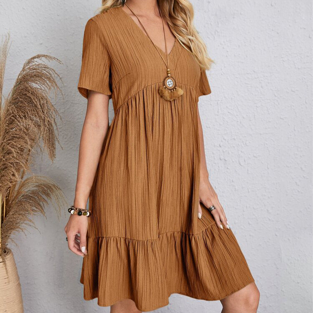 V-neck Flowy Dress-7 Colors