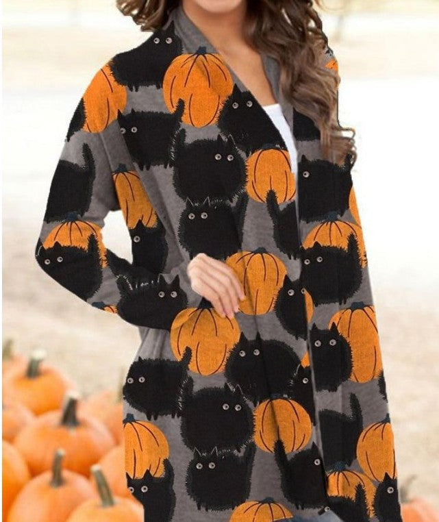 Halloween Print Cardigan