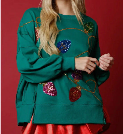 Christmas Sequined Lantern Sweatshirt