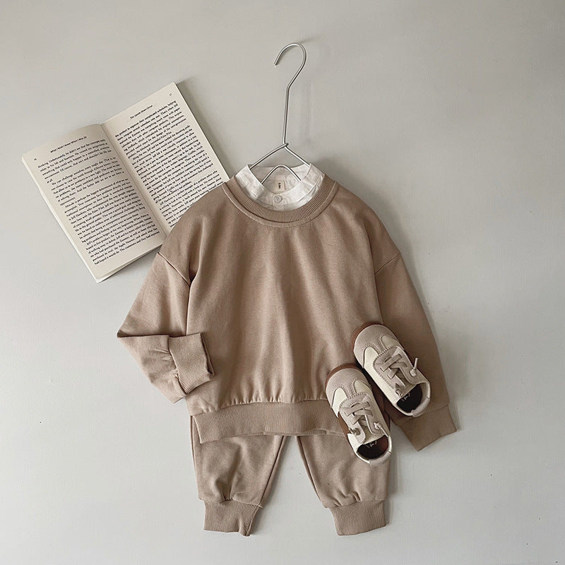 Kid's Solid Sweatshirt Suits