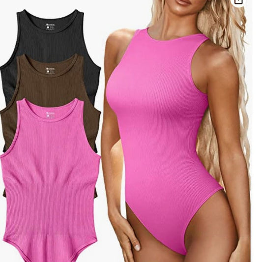 Ribbed Sleeveless Bodysuit
