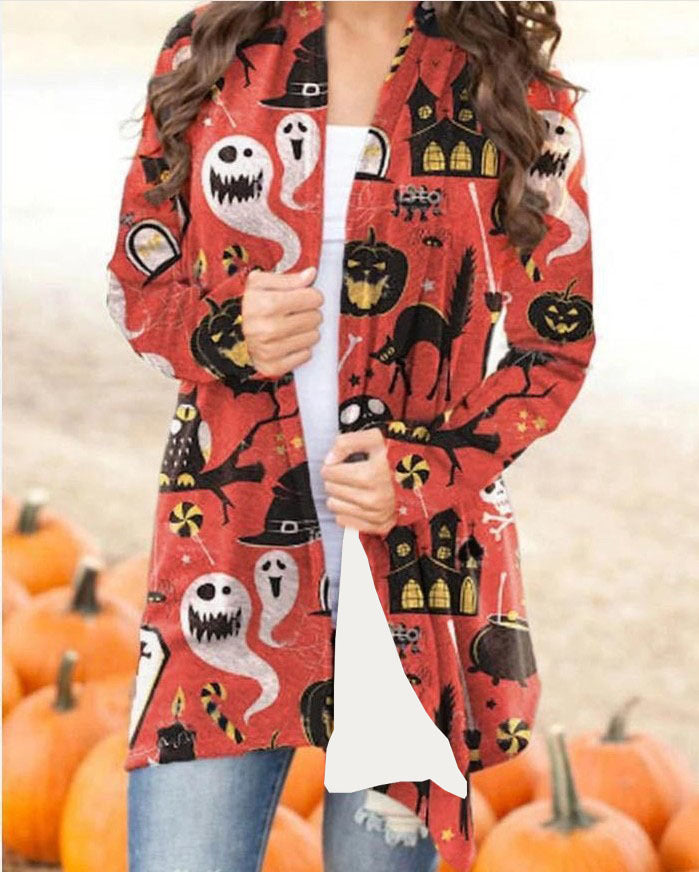 Halloween Print Cardigan