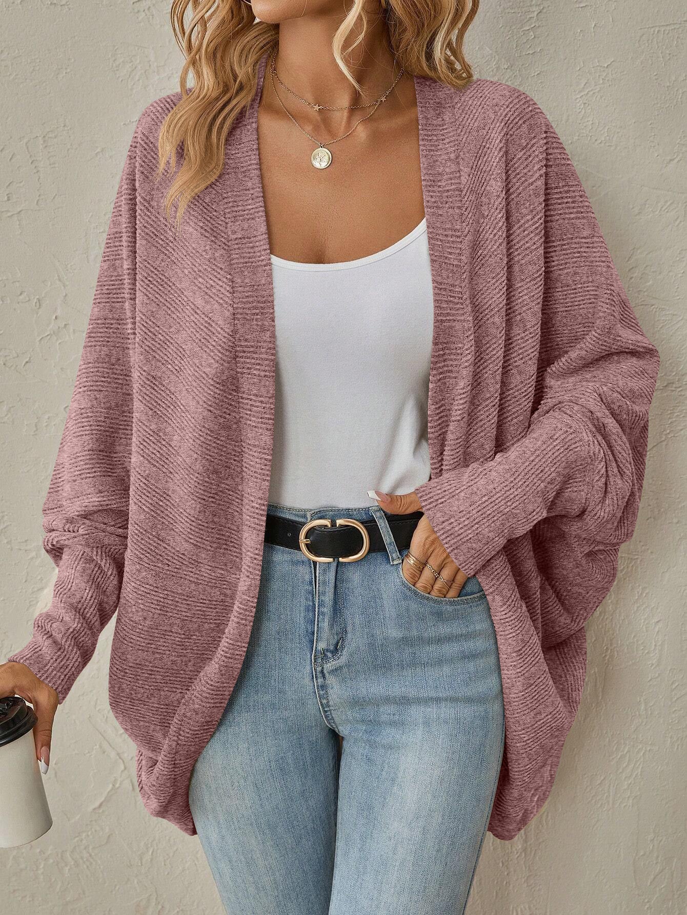 Knitted Batwing Sleeve Cardigan