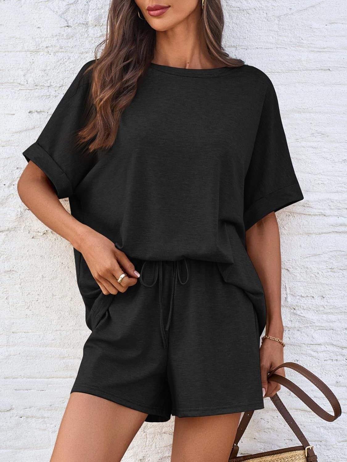 Cozy T-shirt + Drawstring Shorts Set