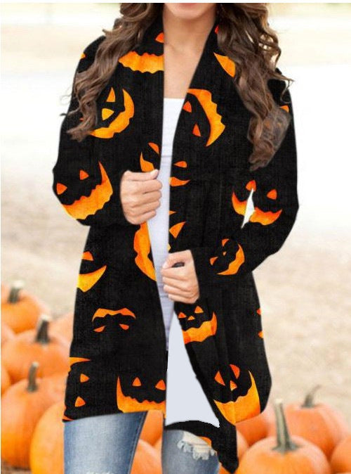 Halloween Print Cardigan