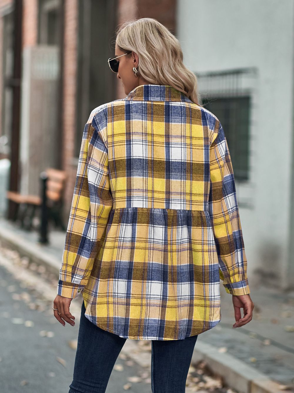 Pocket Long Sleeve Check Shirt