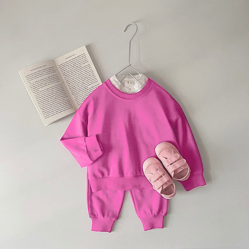 Kid's Solid Sweatshirt Suits