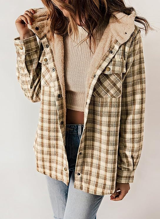 Thickened Flannel Plaid Hoodie Jacket