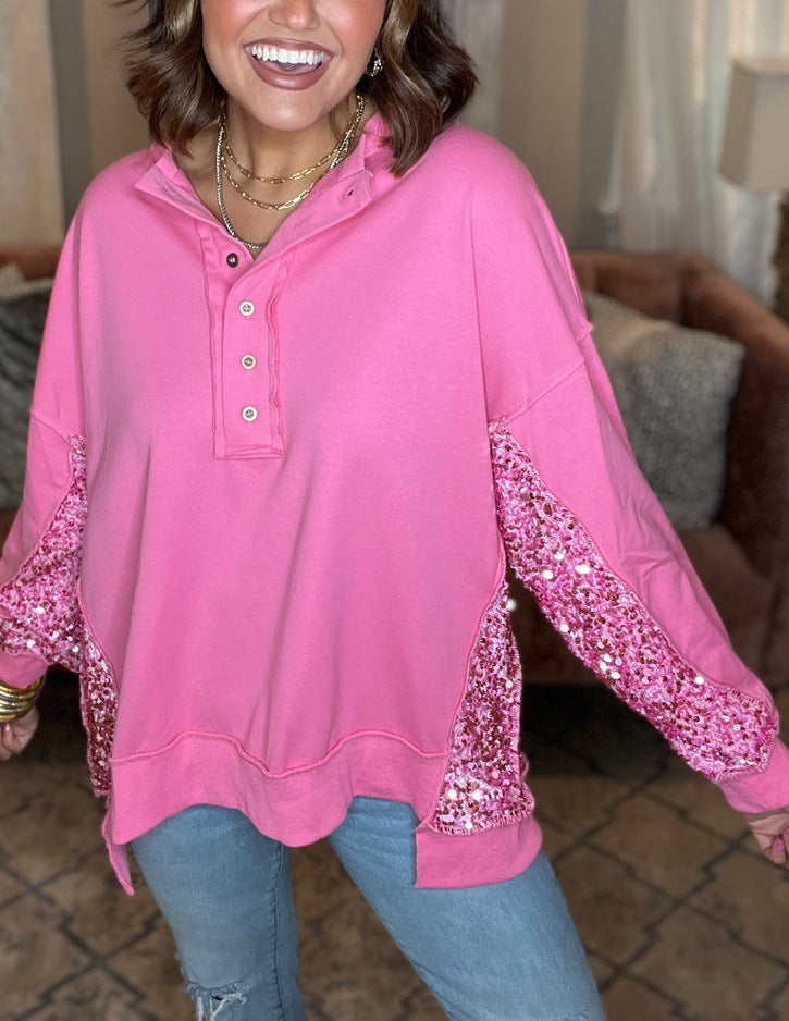 Sequin Patchwork Sweatshirt