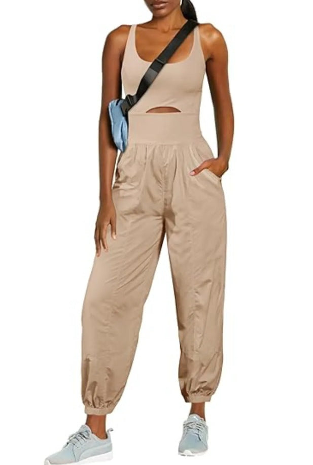 Camisole Tracksuit Jumpsuit with Pockets