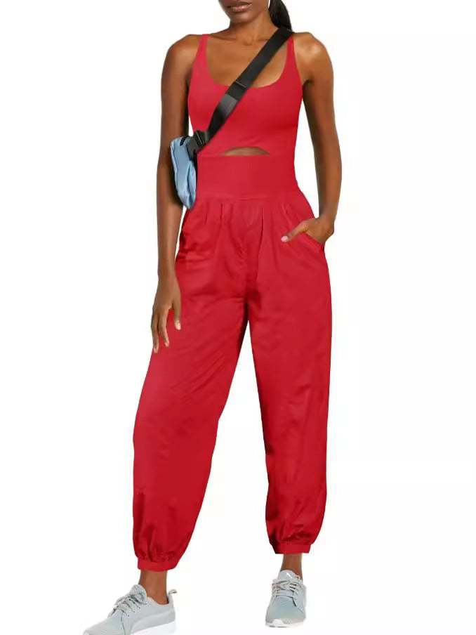 Camisole Tracksuit Jumpsuit with Pockets